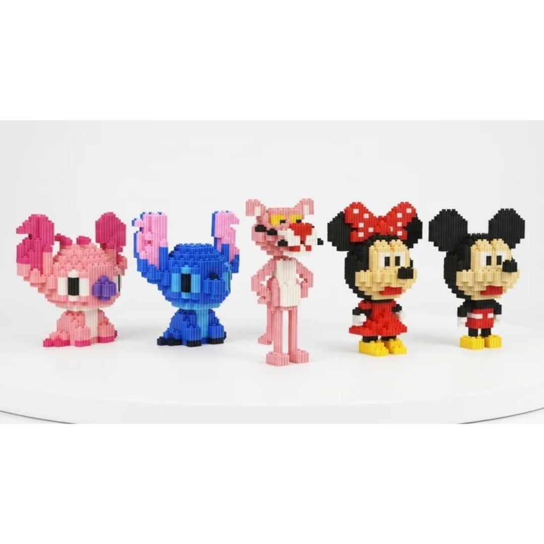 Pink Stitch, Blue Stitch, Pink Panther, Minnie Mouse & Mickey Mouse