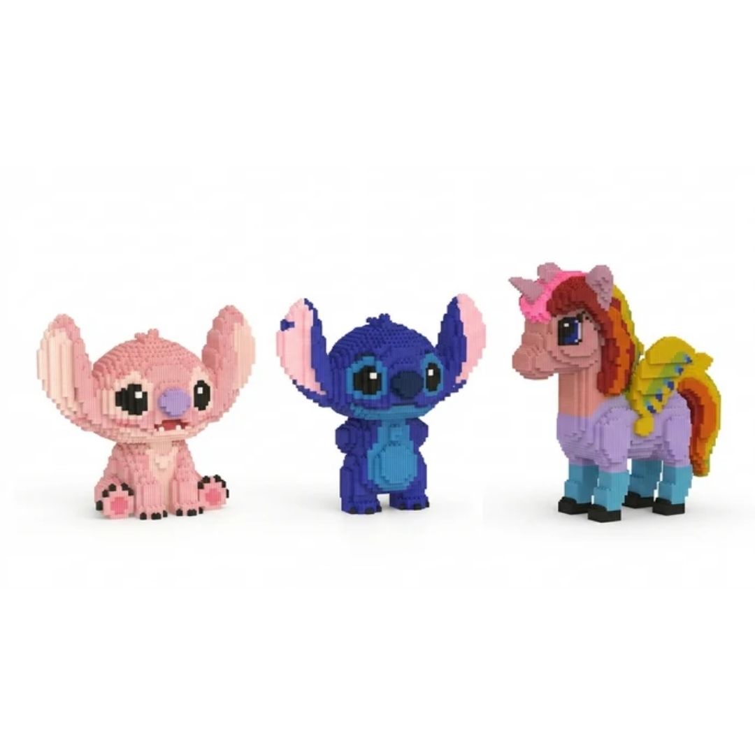 Multi color Pony & Pink-Blue Stitch pair