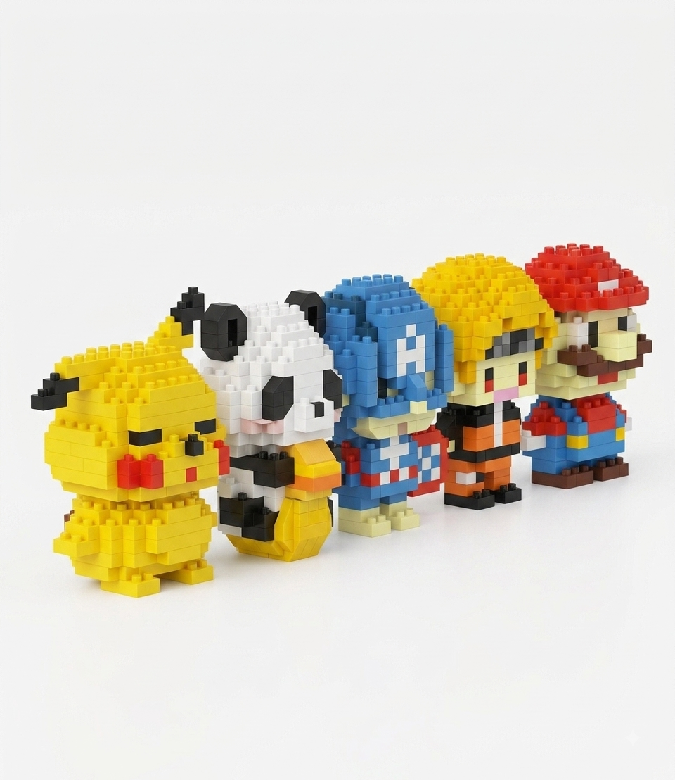 Pikachu, Panda, Captain America, Naruto & Mario