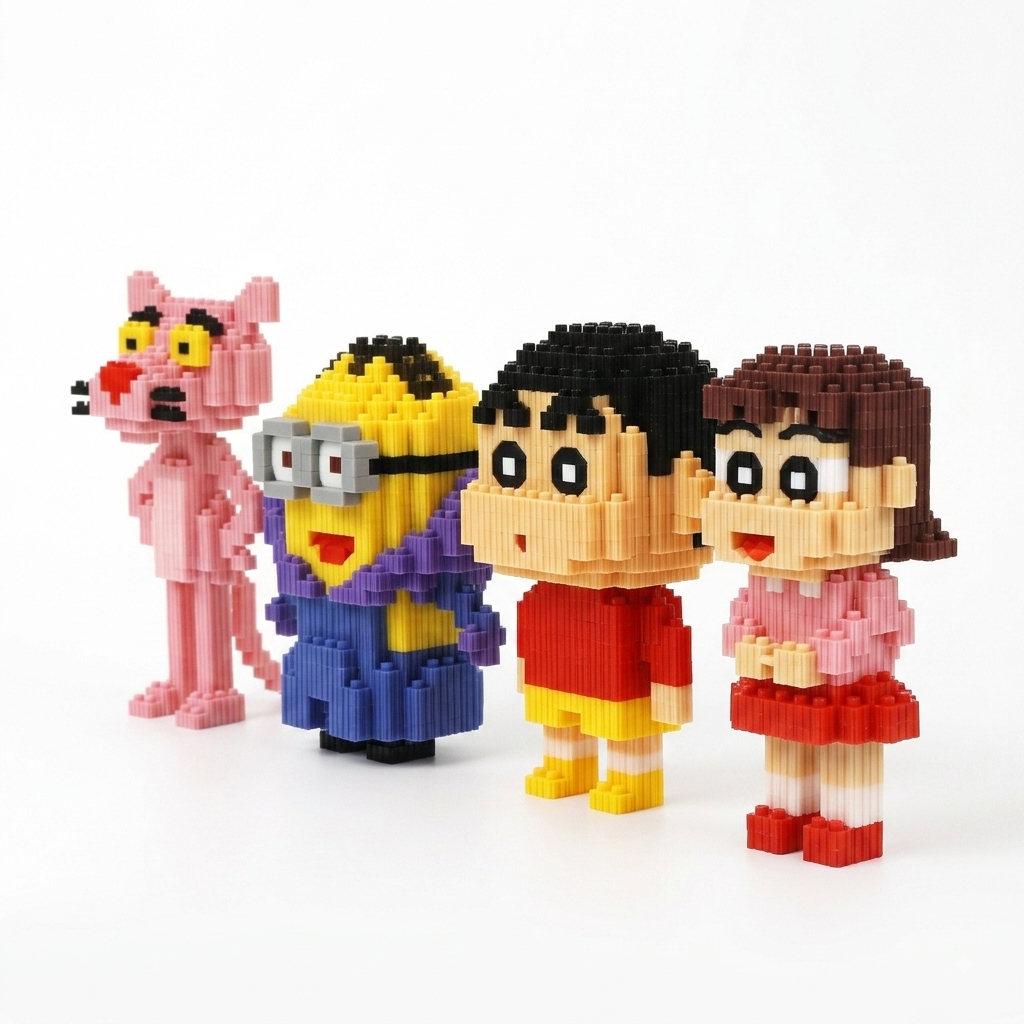 Pink panther, Minion, Shinchan & Shizuka